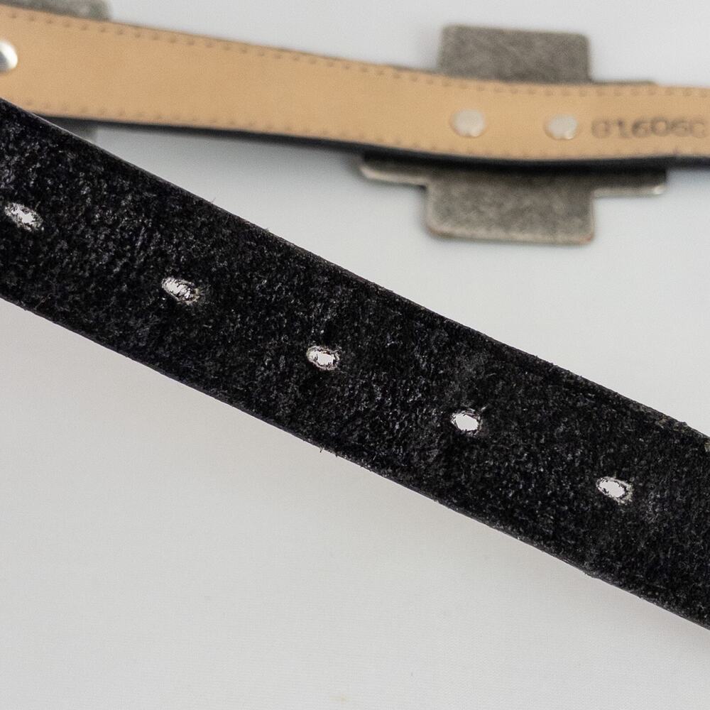 Gotcha Covered Black Leather Belt Large Crosses Concho Style Western Size Small - Picture 11 of 13